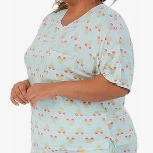 Disney Blue Rainbow Pajama Top